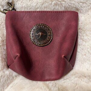 Kangaroo Australia Size OS Kangaroo Australia Burgundy Leather Coin Purse Pouch